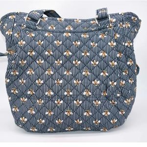 Vera Bradley Glenna Satchel Bag in "Bees Navy" Pattern